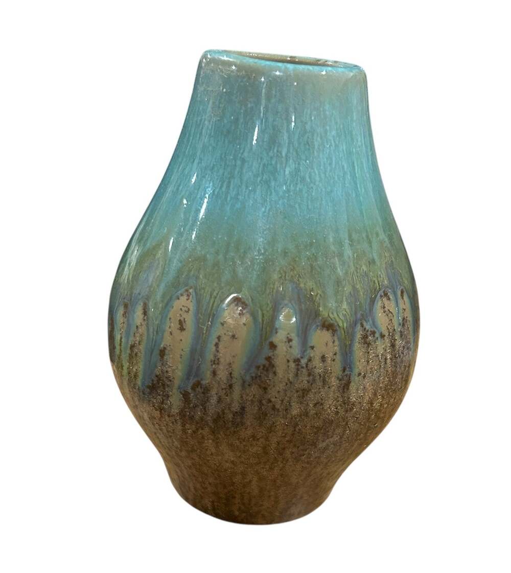 Vintage Mid Century Modern Artisan Drip Glaze Small Vase EUC